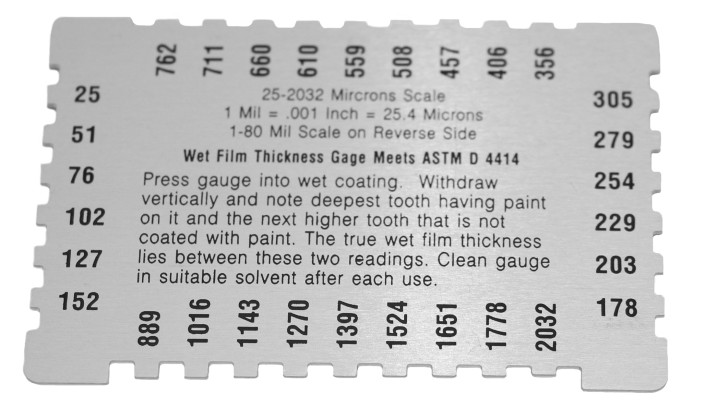3074 Wet Film Gauge – Back Side